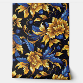 Sapphire Starlit Symphony Botanical Tapete