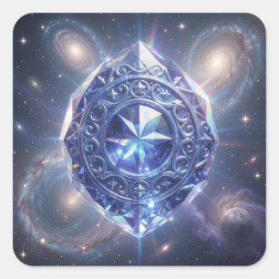 Sapphire – The Stone of Truth and Wisdom´4 Quadratischer Aufkleber