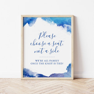 Sapphire Tide Wähle einen Sitz Hochzeitsschild Poster