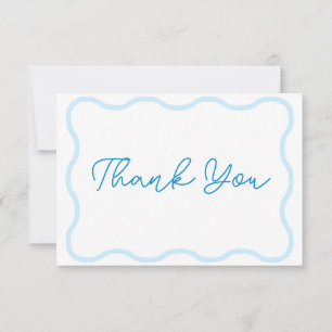 Sapphire Wavy Retro Wedding Dankeskarte