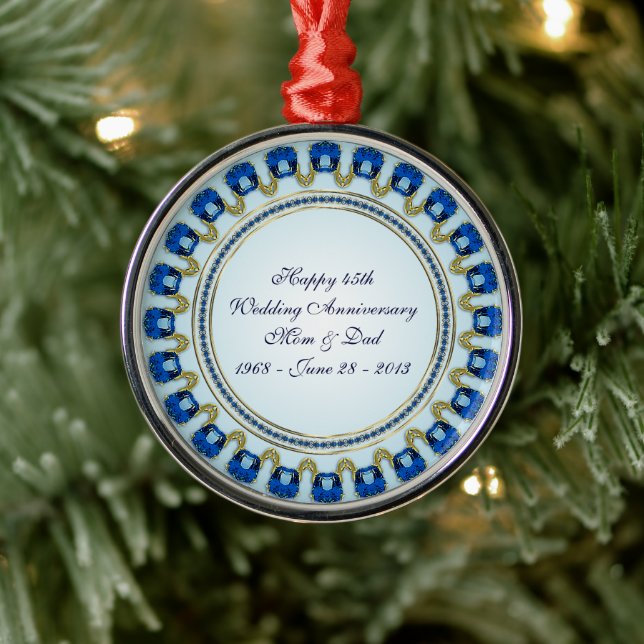 Sapphire Wedding Anniversary Ornament (Baum)