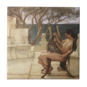 Sappho und Alcaeus von Sir Lawrence Alma Tadema Fliese