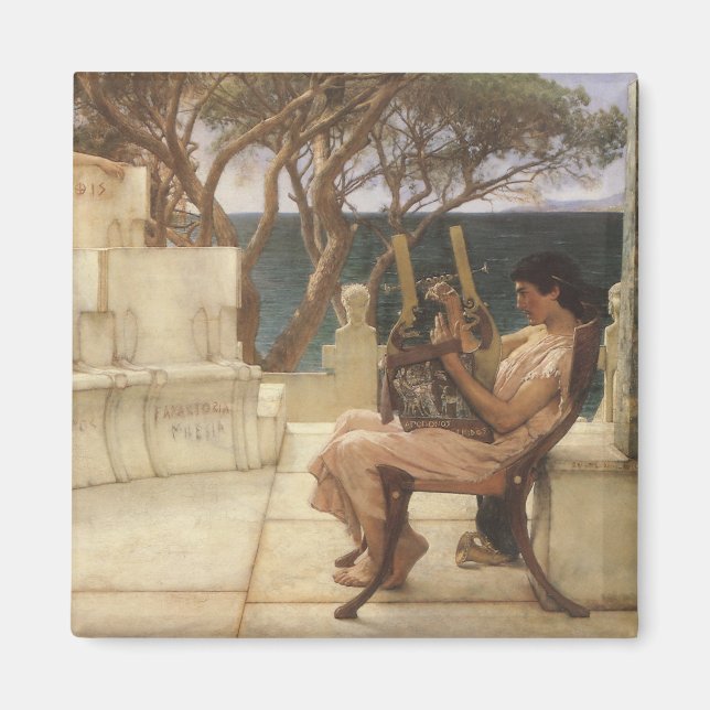 Sappho und Alcaeus von Sir Lawrence Alma Tadema Magnet (Vorne)