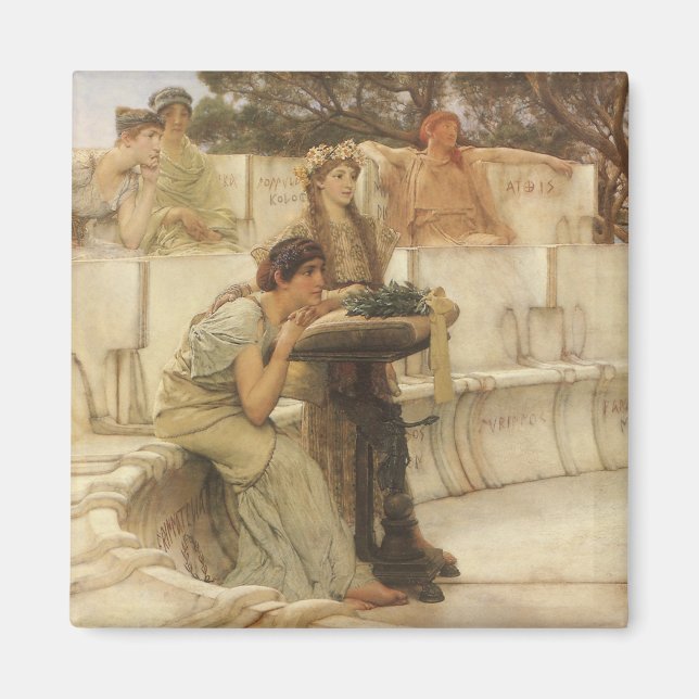 Sappho und Alcaeus von Sir Lawrence Alma Tadema Magnet (Vorne)