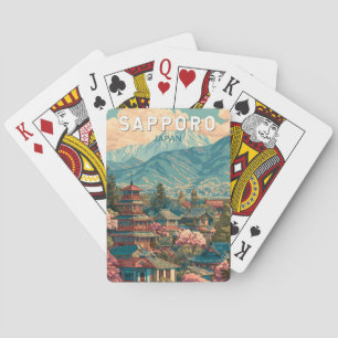 Sapporo Japan Reise Kunst Vintage Spielkarten
