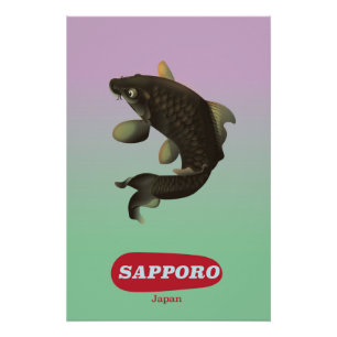 Sapporo Japan Vintage Reiseposter im Retro-Stil Poster