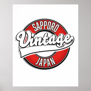 Sapporo Japan Vintage-Style-Logo Poster