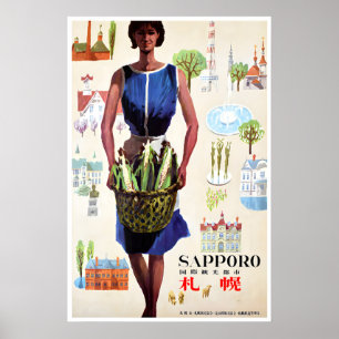 Sapporo Reise Kunst Hokkaido Druck japanisch Japan Poster