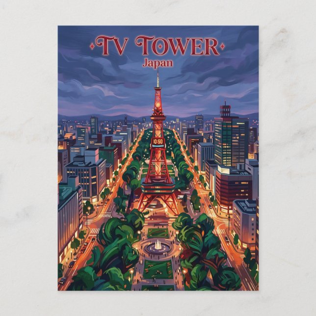 Sapporo TV-Turm Japan Postkarte (Vorderseite)