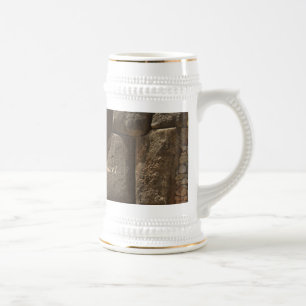 Saqsaywaman Weiß/Gold 650 ml Stein Bierglas