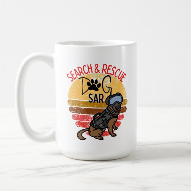 SAR K-9 Berufliche Hunde suchen und retten Kaffeetasse (Links)