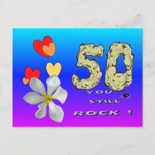 Sara 50. Jubiläum Herzen Blau Lila Postkarte
