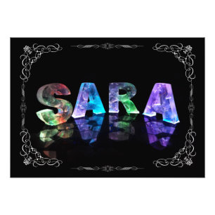 Sara - der NamensSara in 3D beleuchtet Fotodruck