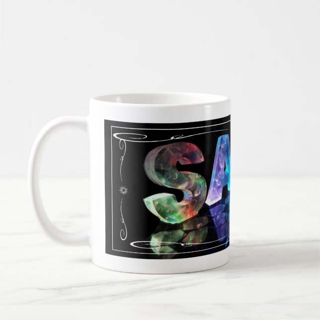 Sara - der NamensSara in 3D beleuchtet Kaffeetasse (Links)