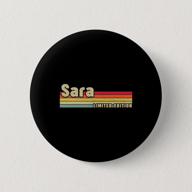Sara Geschenk Name Personalisiert Geburtstag Lusti Button (Vorderseite)