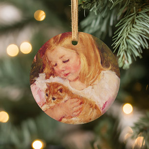 Sara Holding a Cat Mary Cassatt Keramik Ornament