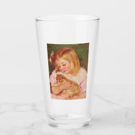Sara Holding a Cat (von Mary Cassatt) Glas