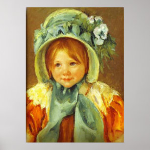 Sara in einem grünen Bonnet. c. 1901, Mary Cassatt Poster