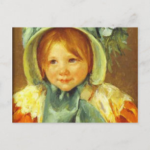 Sara in einem grünen Bonnet. c) 1901, Mary Cassatt Postkarte