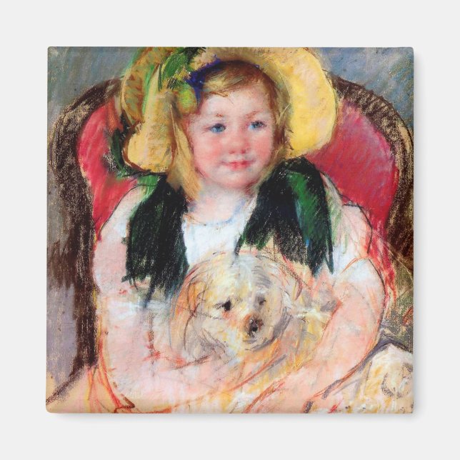Sara mit ihrem Hund, Cassatt Magnet (Vorne)