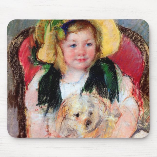 Sara mit ihrem Hund, Cassatt Mousepad (Vorne)