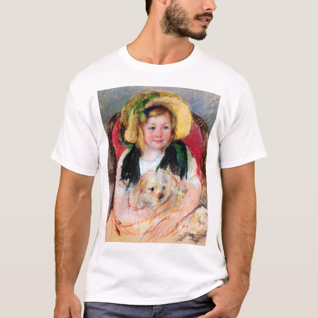 Sara mit ihrem Hund, Cassatt T-Shirt (Vorderseite)