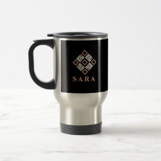 SARA Name Becher | Modernes Kufisches Geometrische Reisebecher