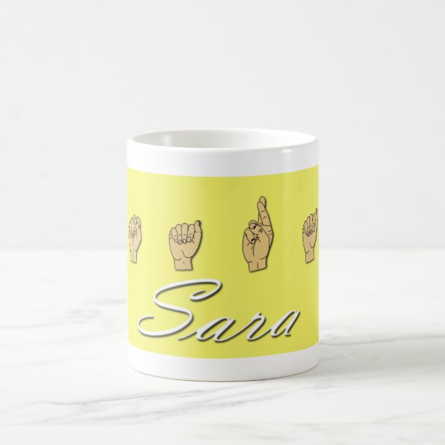 Sara-Name in ASL Tasse (Mittel)