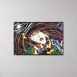 Sara-Rose am Teich gepflasterte Canvas-Prints Leinwanddruck