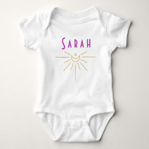 Sarah Baby Name Romper Sunshine Boho Hippie Gesche Baby Strampler