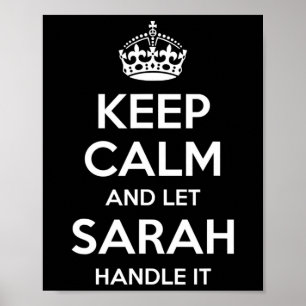 Sarah Behielt Calm Personalisiert Name Funny Birth Poster