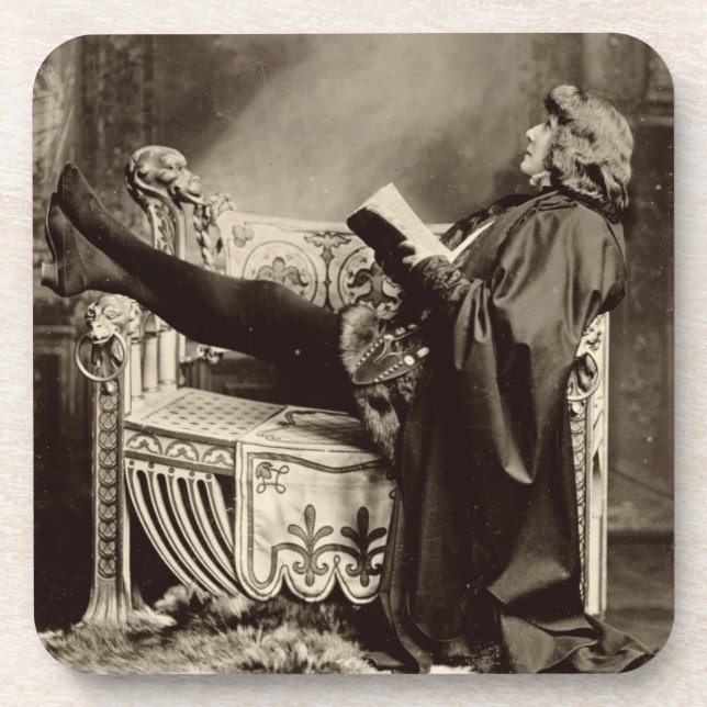 Sarah Bernhardt (1844-1923) als Hamlet 1899 Getränkeuntersetzer (Vorderseite)