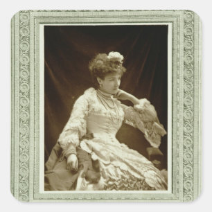 Sarah Bernhardt (1844-1923), von 'Galerie Contemp Quadratischer Aufkleber