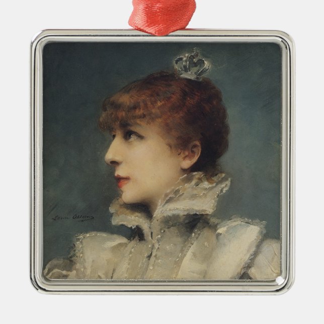 Sarah Bernhardt 1875 Ornament Aus Metall (Vorne)