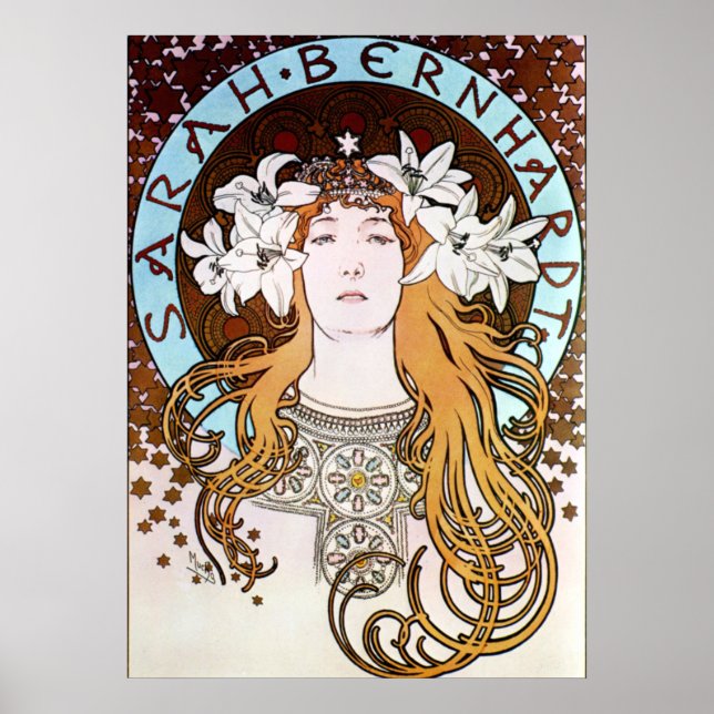 Sarah Bernhardt - Alphonse Mucha Poster (Vorne)