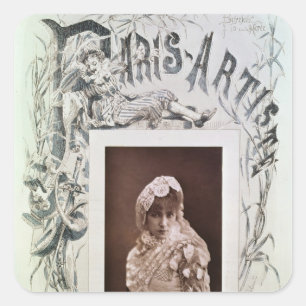 Sarah Bernhardt in der Rolle von Marion Delorme Quadratischer Aufkleber