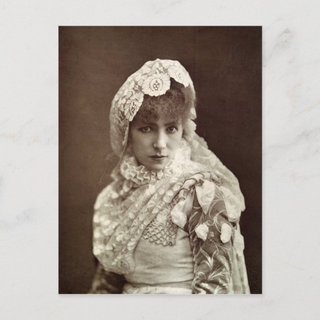 Sarah Bernhardt in Marion Delorme Postkarte (Vorderseite)
