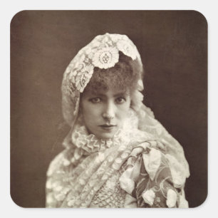 Sarah Bernhardt in Marion Delorme Quadratischer Aufkleber