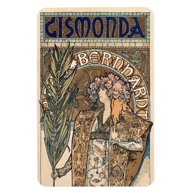 Sarah Bernhardt von Alphonse Mucha Magnet (Vertikal)