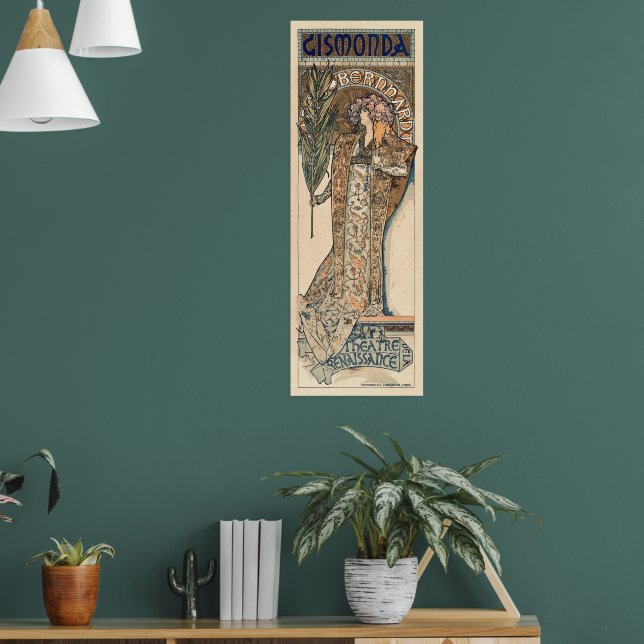 Sarah Bernhardt von Alphonse Mucha Poster (Wohnzimmer 1)