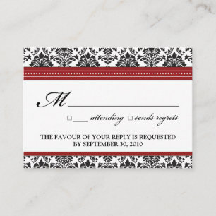 ::sarah: Damask 3.5"x2.5" Hochzeitskarte RSVP Begleitkarte