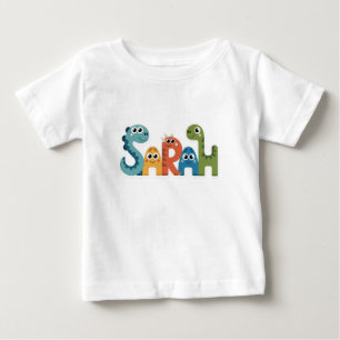 Sarah Dinosaur Name Niedlich Dino Letters Design Baby T-shirt