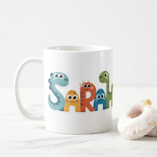 Sarah Dinosaur Name Niedlich Dino Letters Design Kaffeetasse