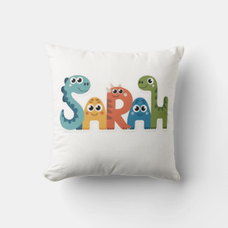 Sarah Dinosaur Name Niedlich Dino Letters Design Kissen
