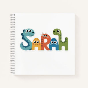 Sarah Dinosaur Name Niedlich Dino Letters Design Notizbuch