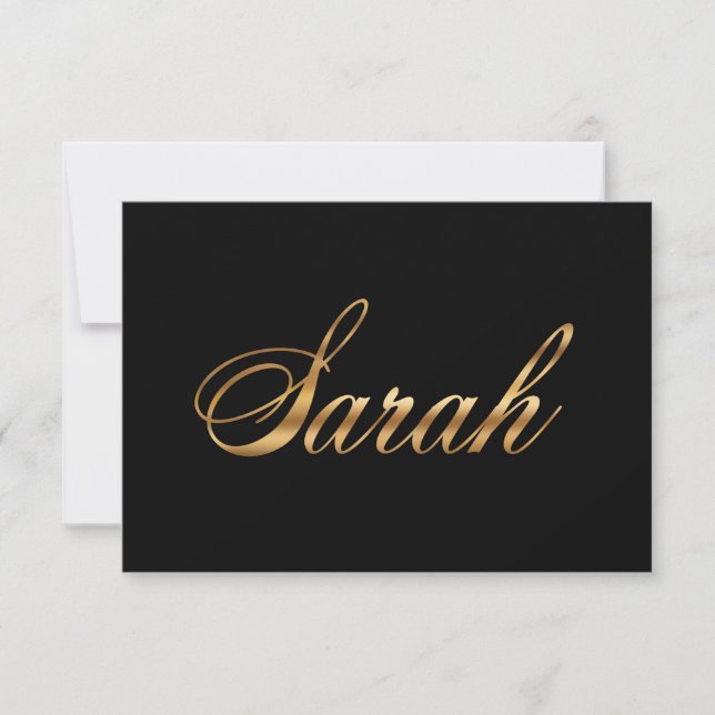 Sarah gold Design Lettering Karte (Vorderseite)