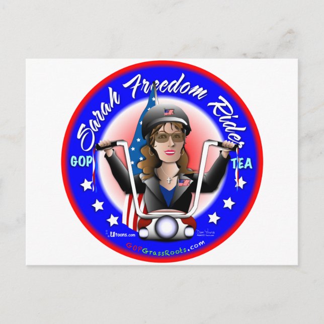 Sarah Liberty Rider Postkarte (Vorderseite)