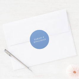 SARAH Modern Blue Minimal Wedding Envelope Sticker