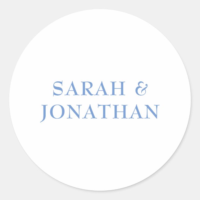 SARAH Modern Blue Minimal Wedding Envelope Sticker (Vorderseite)