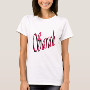 Sarah Name in Rot und Pink, T-Shirt